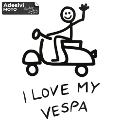 Adesivo "I Love My Vespa" Motorino-Vespa-Serbatoio-Casco-Tuning-Auto