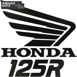 Adesivo Logo + "Honda 125R" Tipo 2 Casco-Parafango-Fiancate-Serbatoio-Codone