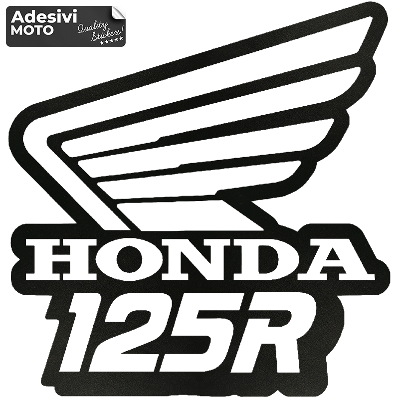 Adesivo Logo + "Honda 125R" Tipo 3 Casco-Parafango-Fiancate-Serbatoio-Codone