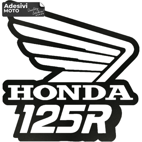 Adesivo Logo + "Honda 125R" Tipo 4 Casco-Parafango-Fiancate-Serbatoio-Codone