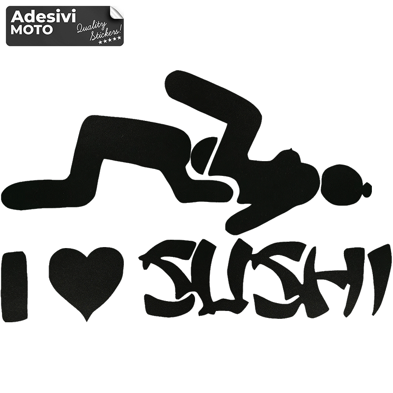 "I Love Sushi" Sticker Fuel Tank-Sides-Fender-Helmet