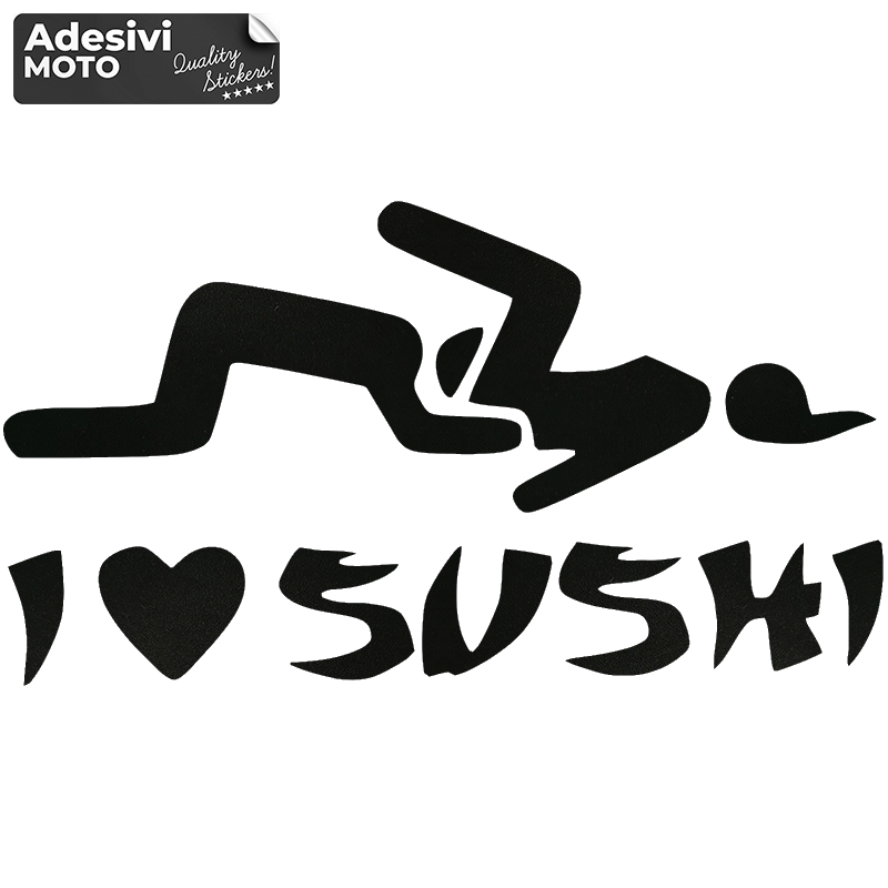 "I Love Sushi" Sticker Type 2 Fuel Tank-Sides-Fender-Helmet