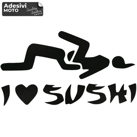 Autocollant "I Love Sushi" Type 2 Réservoir-Côtés-Aile-Casque
