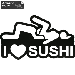Autocollant "I Love Sushi" Type 3 Réservoir-Côtés-Aile-Casque