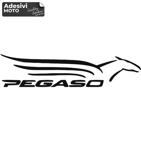 Adesivo Logo Pegaso + "Pegaso" Tipo 2 Casco-Fiancate-Codone-Serbatoio