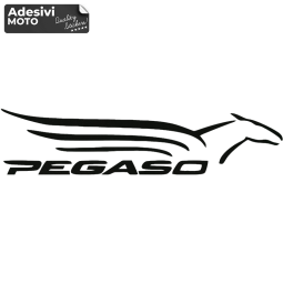 Autocollant Logo Pegaso + "Pegaso" Type 2 Casque-Côtés-Queue-Réservoir