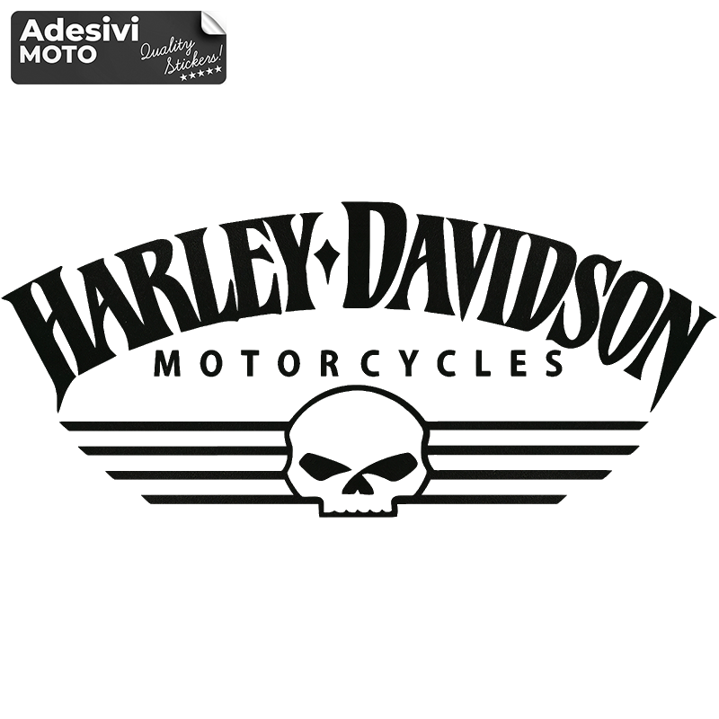 Adesivo "Harley Davidson Motorcycles" Skull Tipo 4 Serbatoio-Parafango-Casco