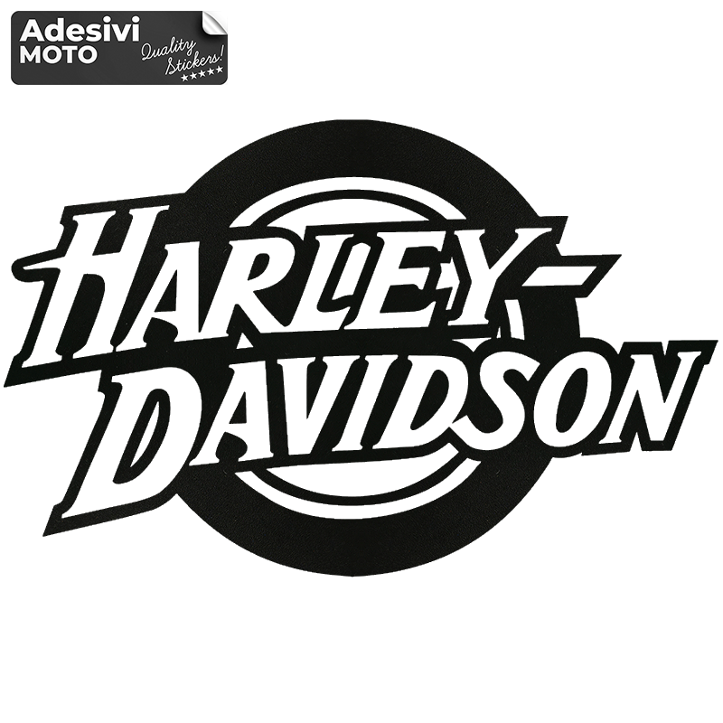 Adesivo "Harley Davidson" con Cerchio Parafango-Serbatoio-Casco-Codone-Valigie