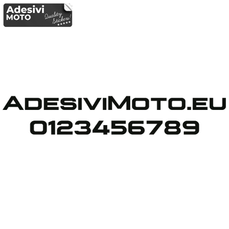 Adesivo Testo e Numeri Personalizzati per Moto-Casco-Serbatoio-Tuning-Auto Tipo 2