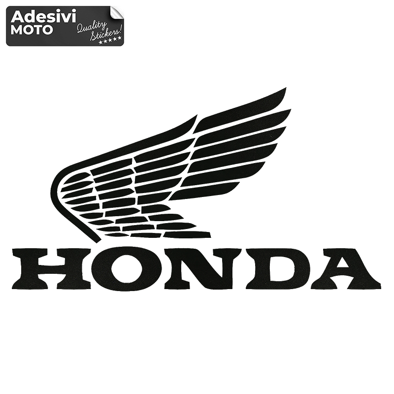 Autocollant Logo + "Honda" Type 2 Vintage Casque-Aile-Côtés-Réservoir-Queue