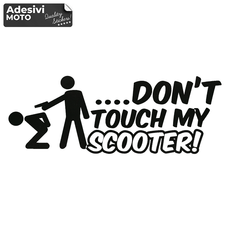 Autocollant "Don't Touch My Scooter" avec Pistolet Scooter-Scooter-Casque-Réglage-Voiture
