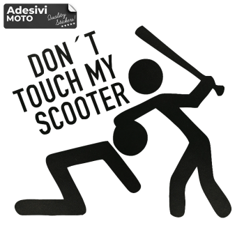 Adesivo "Don't Touch My Scooter" con Mazza da Baseball Motorino-Scooter-Casco-Tuning-Auto