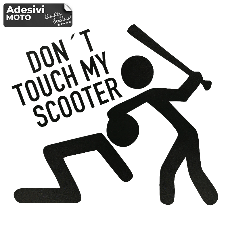 "Don't Touch My Scooter" Sticker with Baseball Bat Sticker Scooter-Helmet-Tuning-Car