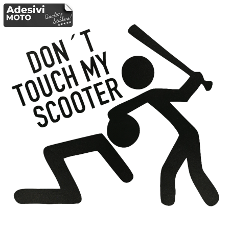 Adesivo 'Don't Touch My Scooter' con Mazza da Baseball Motorino-Scooter-Casco-Tuning-Auto
