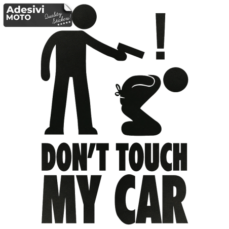 001416 Adesivo non toccare la mia auto Don't touch my car NERO cm.12x10