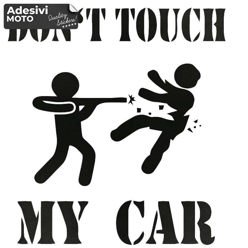 Adesivo "Don't Touch My Car" con Mitragliatrice Tuning-Auto
