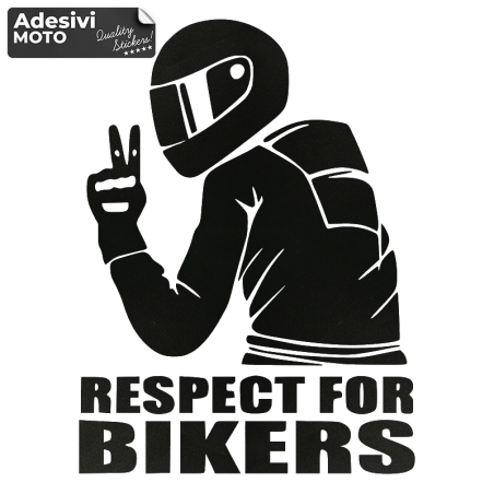"Respect For Bikers" + Motorcyclist Sticker Fuel Tank-Helmet-Scooter-Tuning-Car
