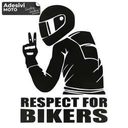 Adesivo "Respect For Bikers" + Motociclista Serbatoio-Casco-Motorino-Tuning-Auto