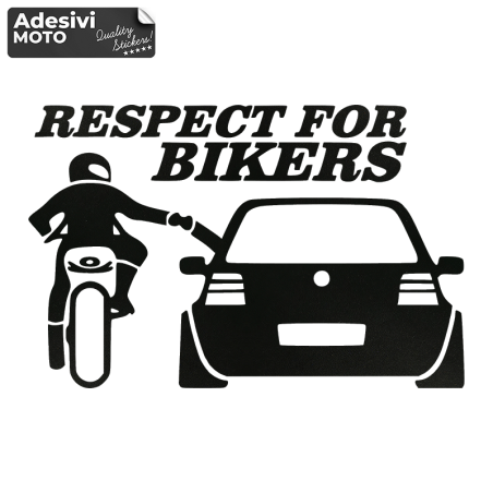 Adesivo 'Respect For Bikers' + Golf IV Serbatoio-Casco-Motorino-Tuning-Auto