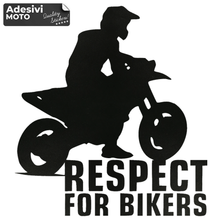 Adesivo "Respect For Bikers" + Motocross Serbatoio-Casco-Motorino-Tuning-Auto